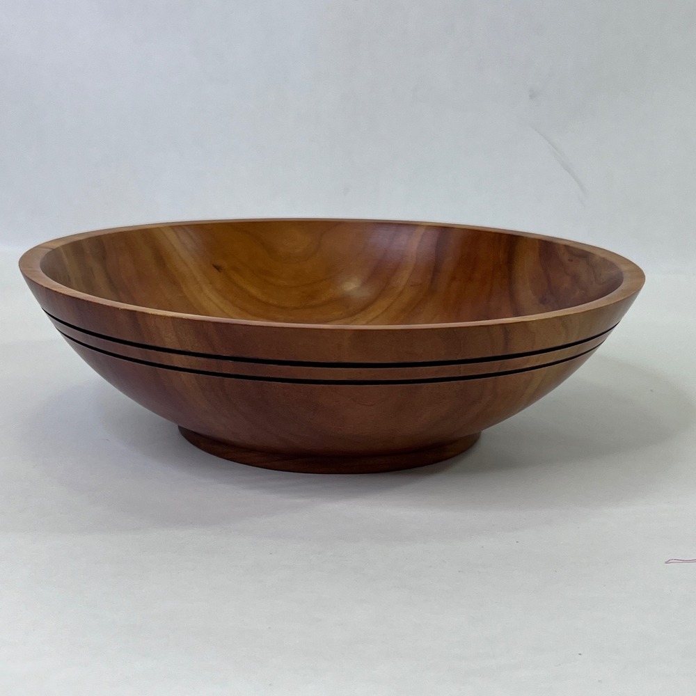 Dan Butteris Handcrafted Wood Bowl Lathe Turned Natural Grain 9.5 inch MCM Decor